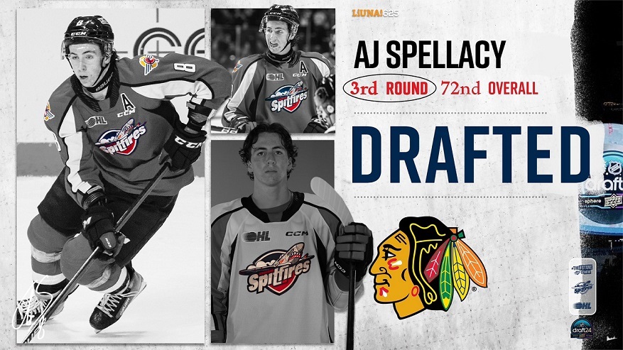 Spitfires AJ Spellacy Drafted By The Chicago Blackhawks